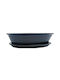 Bonsai Pot Ceramic Charcoal with Saucer 19x13x5cm.