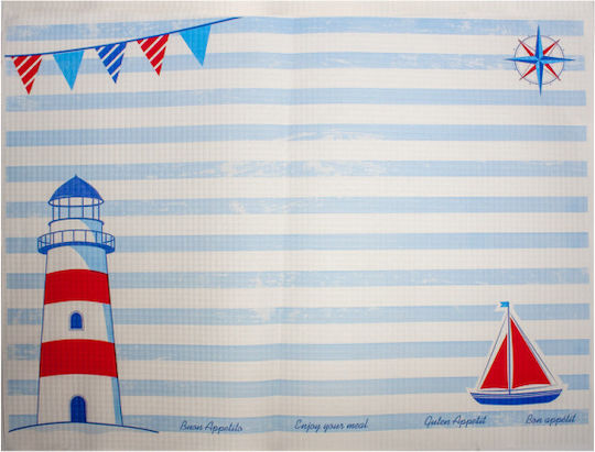Set Suport Farfurie Din Hârtie Pentru Șervețele 30x40cm Decor Far De Mare 250 Buc Mn012420