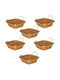 Raki Set de coșuri decorative Metalice cu mânere Brown 18x18x7buc 6buc