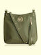 Chevie Δερμάτινη Γυναικεία Τσάντα Ώμου Olive Green