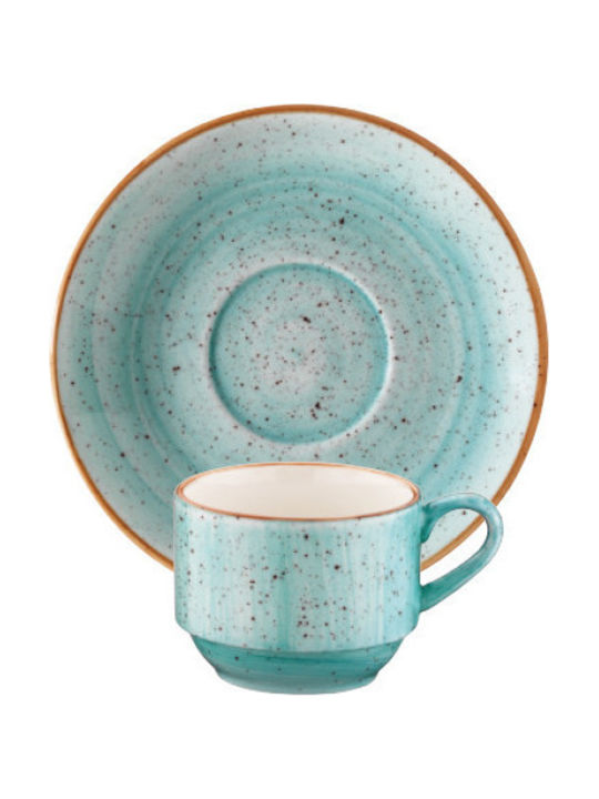 Bonna Aqua Tasse Kaffee aus Porzellan Blau 80ml