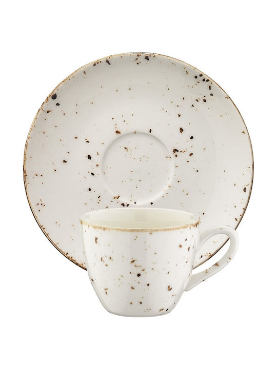 Bonna Grain Tasse Kaffee aus Porzellan Weiß 70ml