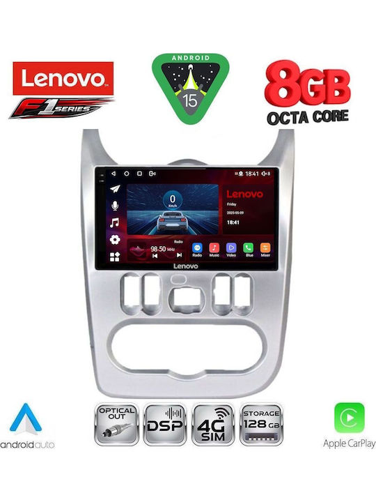 Lenovo Car Audio System for Renault Logan Dacia Duster / Logan / Sandero 2006-2012 (Bluetooth/USB/WiFi/GPS/Apple-Carplay/Android-Auto) with Touch Screen 9"