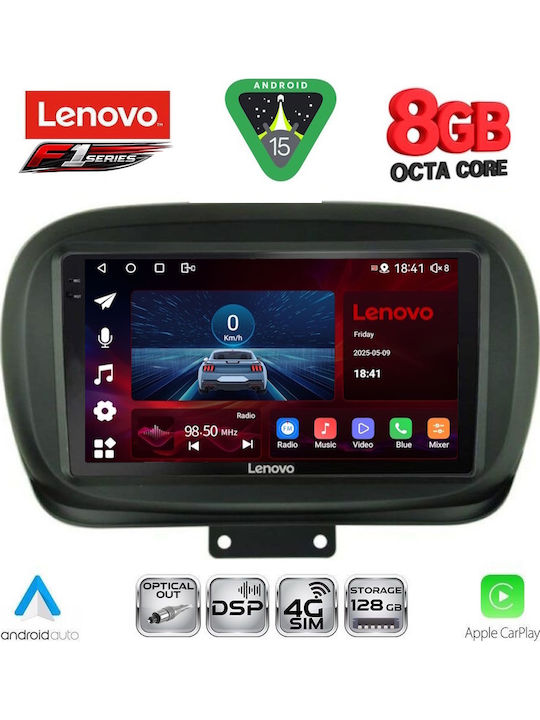 Lenovo Car Audio System for Fiat 500X 2014 (Bluetooth/USB/WiFi/GPS/Apple-Carplay/Android-Auto) with Touch Screen 9"