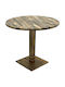 Masă Bar pentru Spații Mici Exterioare Din Lemn cu Ramă Metalică Vintage Bronz 80x80x74 cm