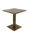 Masă Bar pentru Spații Mici Exterioare Din Lemn cu Ramă Metalică Vintage Bronz 70x70x74 cm