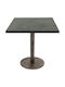 Masă Bar Pentru Spații Mici Exterioare Din Lemn Cu Ramă Metalică Stil Vintage Bronz Antic 80x80x74cm
