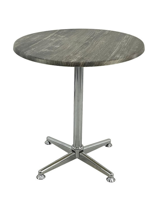 Masă Bar Pentru Spații Mici Exterioare Din Lemn Cu Ramă Metalică Old Pine 70x70x74cm