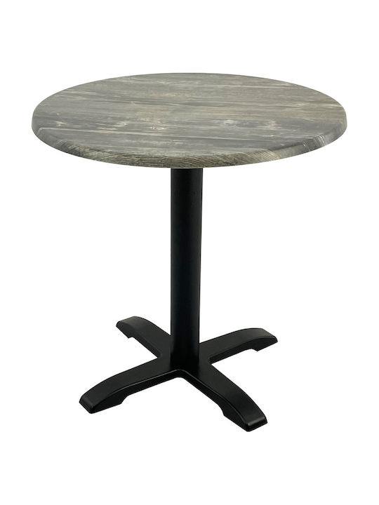 Masă Bar Pentru Spații Exterioare Mici Din Lemn Cu Ramă Metalică Old Pine 70x70x74cm
