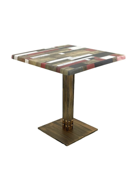 Wood Bar Table for Small Outdoor Spaces Bronze 80x80x74cm