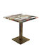 Wood Bar Table for Small Outdoor Spaces Bronze 80x80x74cm