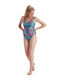 Allover Deep U-back One-Piece Swimsuit Black