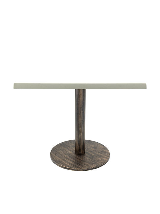 Masă Bar Pentru Spații Mici Exterioare Pliabilă Din Lemn Cu Ramă Metalică Vintage Bronz 80x80x74cm