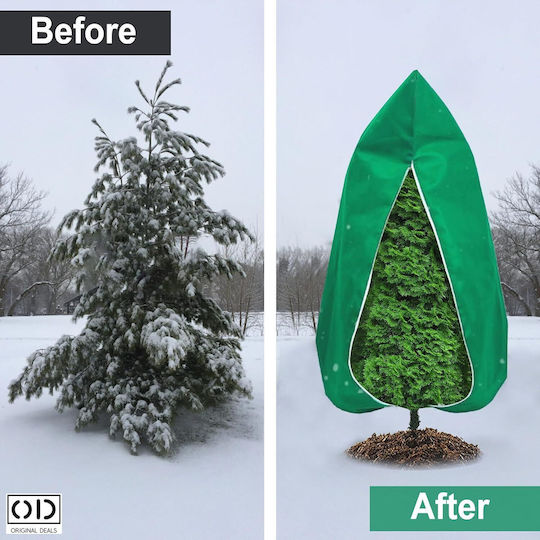 Original Deals Anti-Frost Sack Cover for Trees Flowers Outdoor Plants Protects Against Snow Frost Birds Harmful Insects Waterproof Material Zipper Drawstring Size 120 x 180 Cm Green