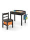 Kids Table and Chairs Set Brown Costway