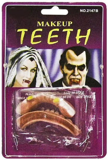 Vampire Denture Μασέλα Τρόμου Καφέ Δόντια Δράκουλα