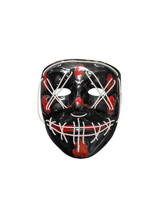 Led Line Mask Stitches Plastic 20x18cm Black White Red