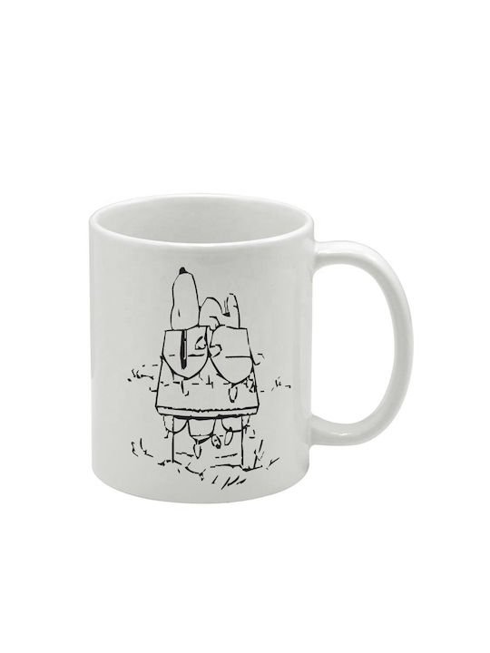 Weiße Tasse Snoopy
