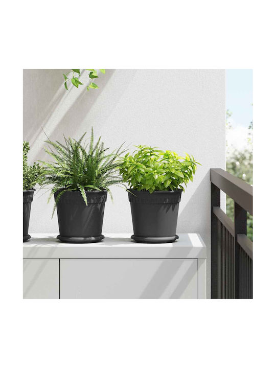 vidaXL Set 6 Töpfe Kunststoff Black