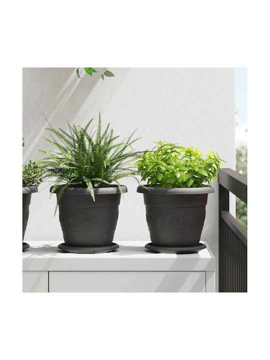 vidaXL Set 6 Ghivece Plastice Negru