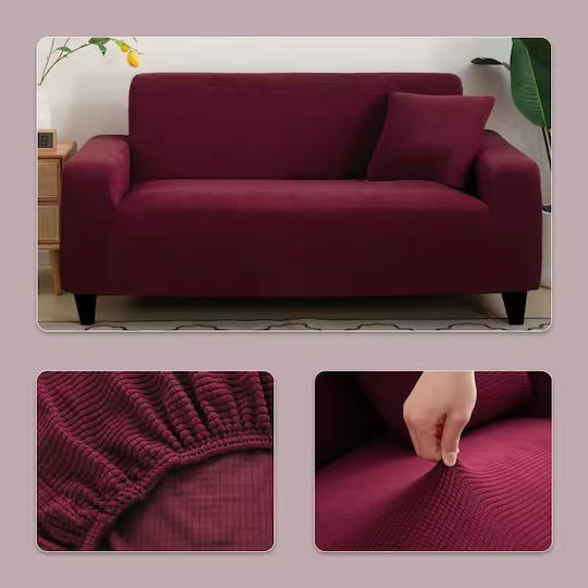 Elastische Abdeckung für Wohnzimmerset Burgundy 3Stück 9448-07-300
