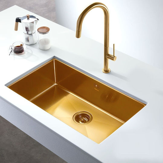 Apell MEM75-211 Υποκαθήμενος Inox Σατινέ Μ75xΠ44cm Χρυσός
