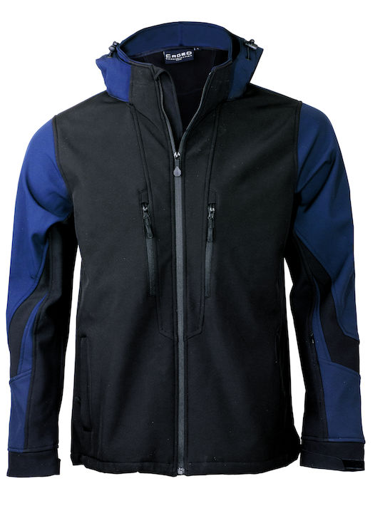 Fageo Work Jacket Softshell with Hood Black