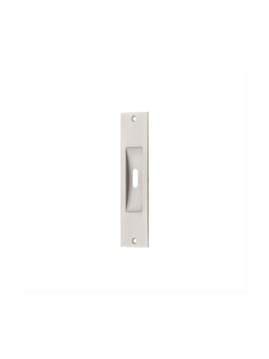 Silver Door Flush Handle with Key Hole 160mm 016621