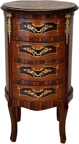 Round Vintage Louis Kenze 0004 Diameter 45x80cm Wooden Brown Bedside Table