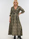 Maxi Abendkleid Wickel Schwarz