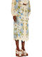 Midi Rock Blumen Blue