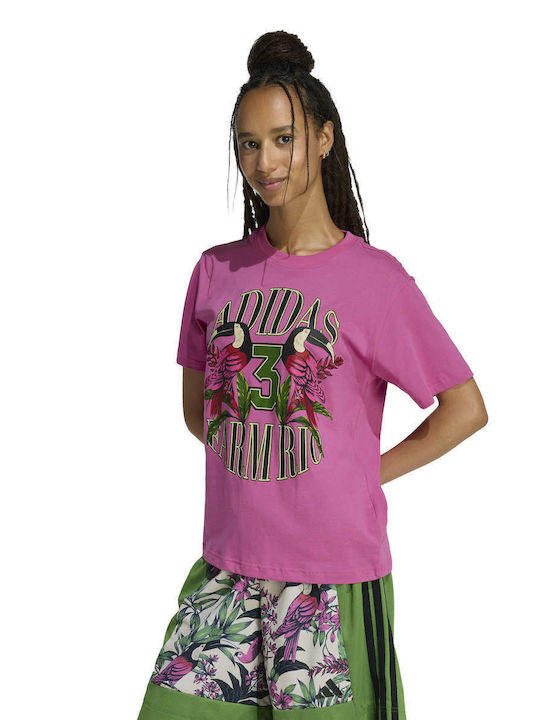 adidas Farm Gfx Tricou Sport Damă Fuchsia adidas Farm Gfx Tricou Sport Damă Fuchsia