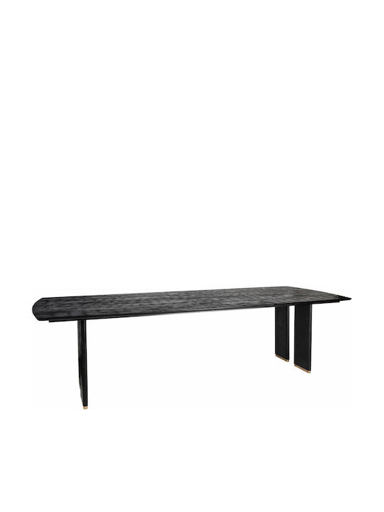 Masă Sala de mese din Lemn Masiv & Metal Negru 280x110x77buc
