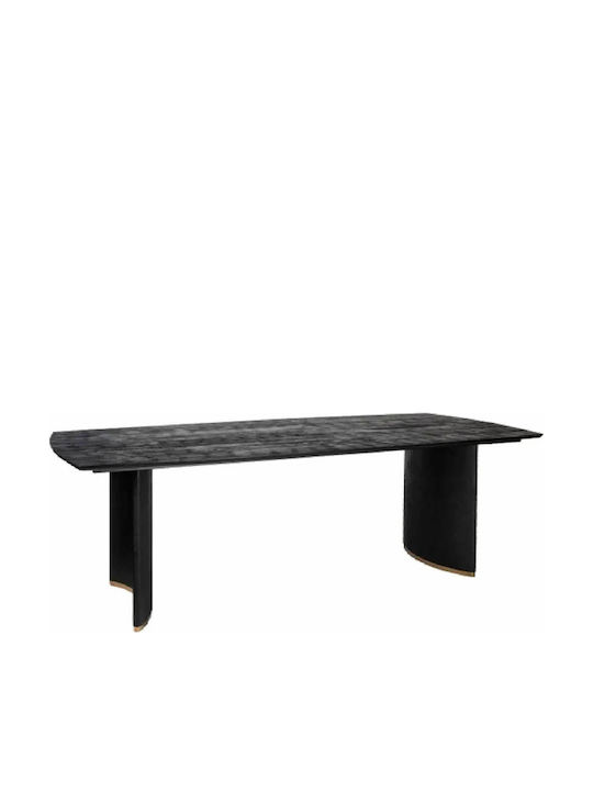 Masă Sala de mese din Lemn Masiv & Metal Negru 280x110x77buc