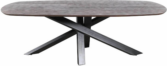 Table Dining Room from Solid Wood & Metal Brown 280x110x77cm