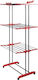 Galileo Folding Floor Clothes Drying Rack Metallic with Wheels Hanging Length 18m