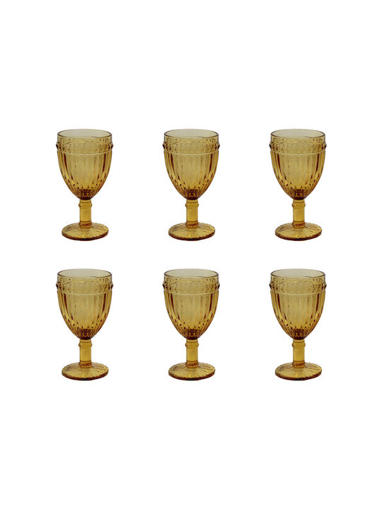 Raki Old School Set de pahare pentru Vin Alb din Sticlă în Culoarea Galben 260ml 6buc