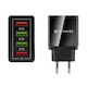 Încărcător Fără Cablu cu 4 Porturi USB-A 20W Livrarea energiei / Quick Charge 3.0 Negruς