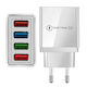 Încărcător Fără Cablu cu 4 Porturi USB-A 20W Livrarea energiei / Quick Charge 3.0 Albς