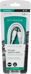 Vivanco Antennenkabel 1.5m 90db Weiß Modell 48502 Wt Gn