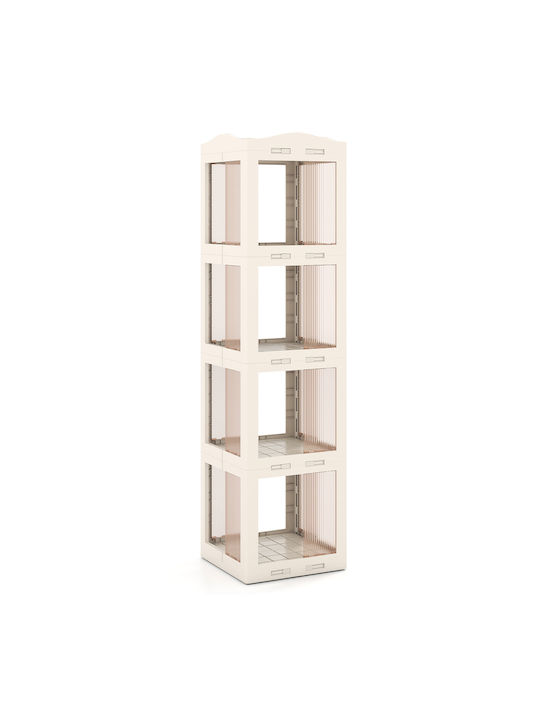 Corner Bookcase White 36.5x36x141.5cm