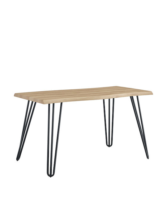 Tisch Speisesaal Holz mit Metallgestell Sonoma/black 140x70x77.5cm