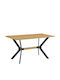 Eldridge Dining Room Table Wooden with Metal Frame Sonoma Black 160x80x74cm