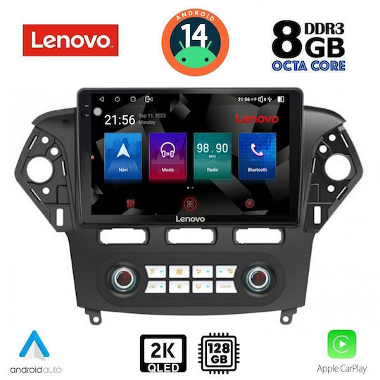 Lenovo Ηχοσύστημα Αυτοκινήτου για Ford Mondeo 2011-2013 με Clima (Bluetooth/USB/WiFi/GPS/Apple-Carplay/Android-Auto) με Οθόνη Αφής 10"