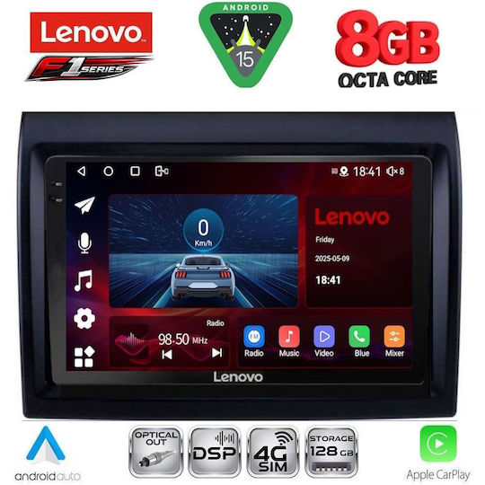 Lenovo Ηχοσύστημα Αυτοκινήτου για Fiat Ducato 2006-2011 (Bluetooth/USB/WiFi/GPS/Apple-Carplay/Android-Auto) με Οθόνη Αφής 9"