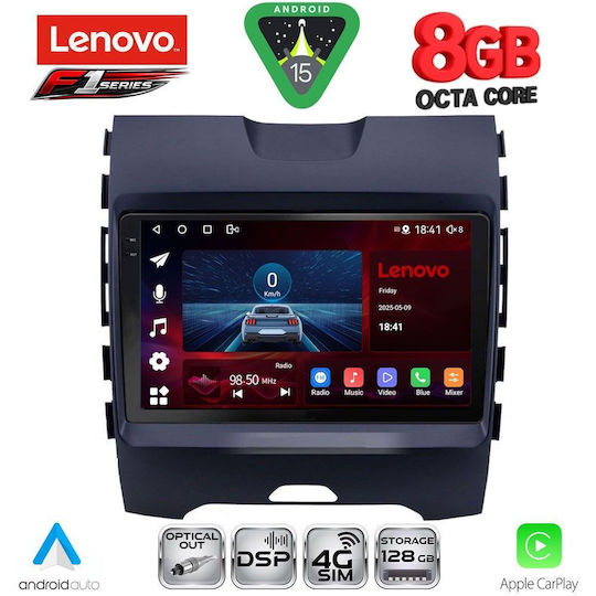 Lenovo Ηχοσύστημα Αυτοκινήτου για Ford Edge 2015-2023 (Bluetooth/USB/WiFi/GPS/Apple-Carplay/Android-Auto) με Οθόνη Αφής 9"