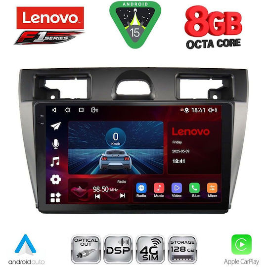 Lenovo Car Audio System for Ford Fiesta 2005-2008 (Bluetooth/USB/WiFi/GPS/Apple-Carplay/Android-Auto) with Touch Screen 9"