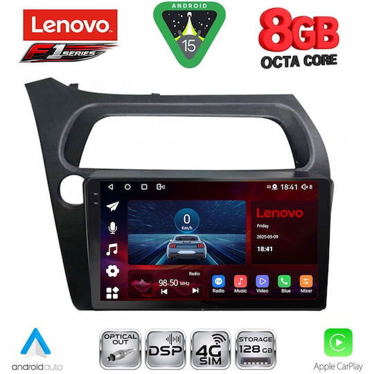 Lenovo Car Audio System for Honda Civic 2006-2012 (Bluetooth/USB/WiFi/GPS/Apple-Carplay/Android-Auto) with Touch Screen 9"