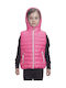 Kids Quilted Sleeveless Jacket with Hood Fuchsia