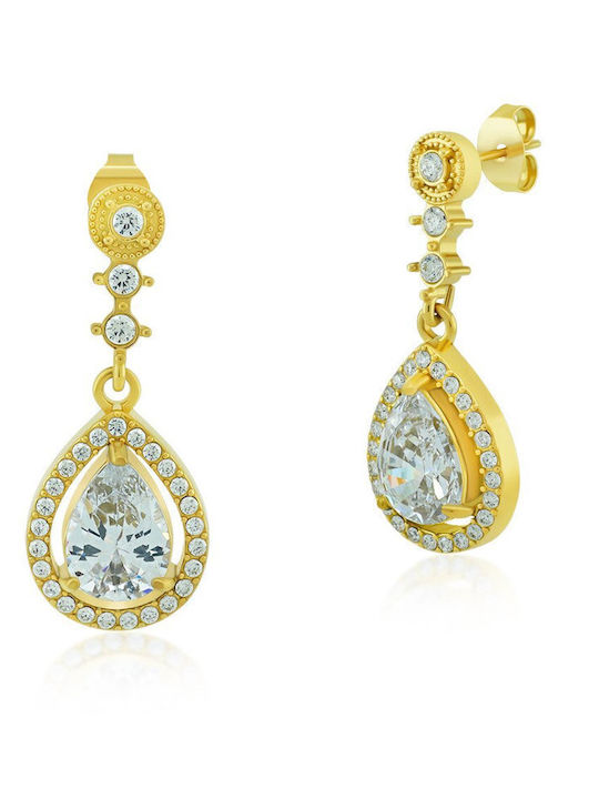 Bijou Box Earrings made of Steel Gold Plated with Stones